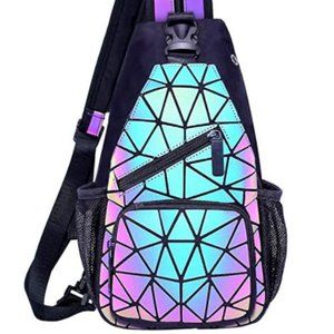 Geometric Luminous Reflective Iridescent Crossbody Bag